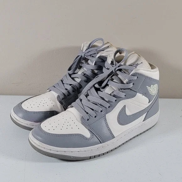 Nike Air Jordan 1 Mid Stealth Sail Grey White BQ6472-115 Women's Size 8 - Picture 1 of 10